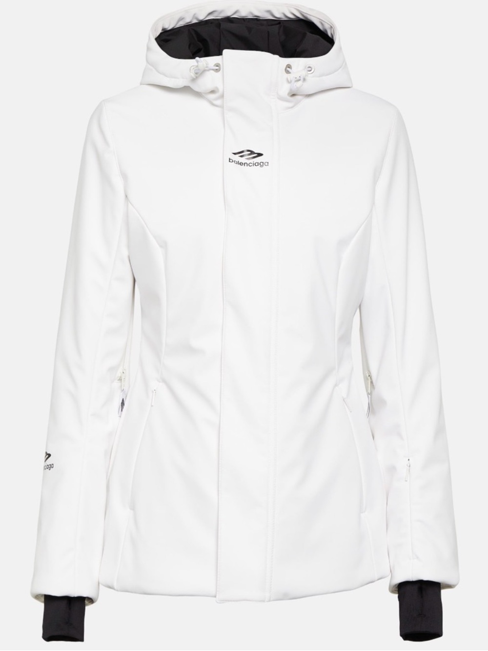 Balenciaga Women's White Hooded Ski Jacket - NWT Size FR 36 / S